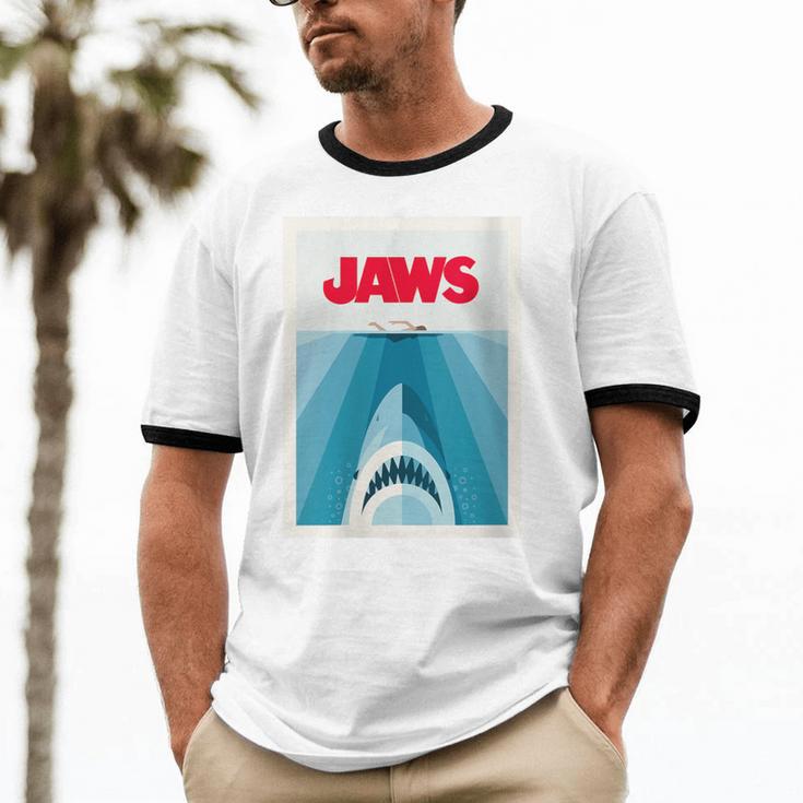 Jaws 2025 Classic Movie Nostalgia Unisex Cotton Ringer T-Shirt