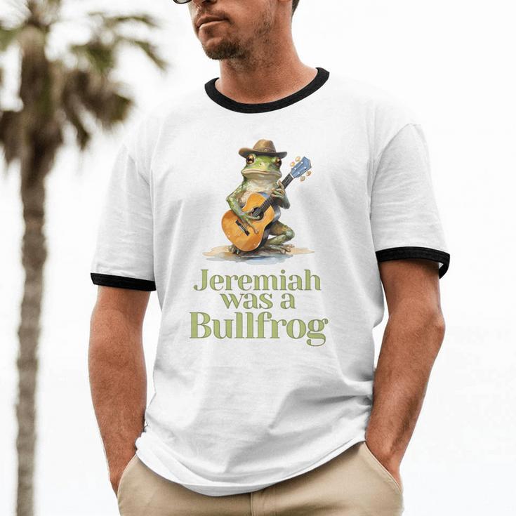 Jeremiah Was A Bullfrog A Classic Rock Nostalgia Trip Premium Tri-Blend Unisex Cotton Ringer T-Shirt Jeremiah Was A Bullfrog A Classic Rock Nostalgia Trip Premium Tri-Blend Unisex Cotton Ringer T-Shirt