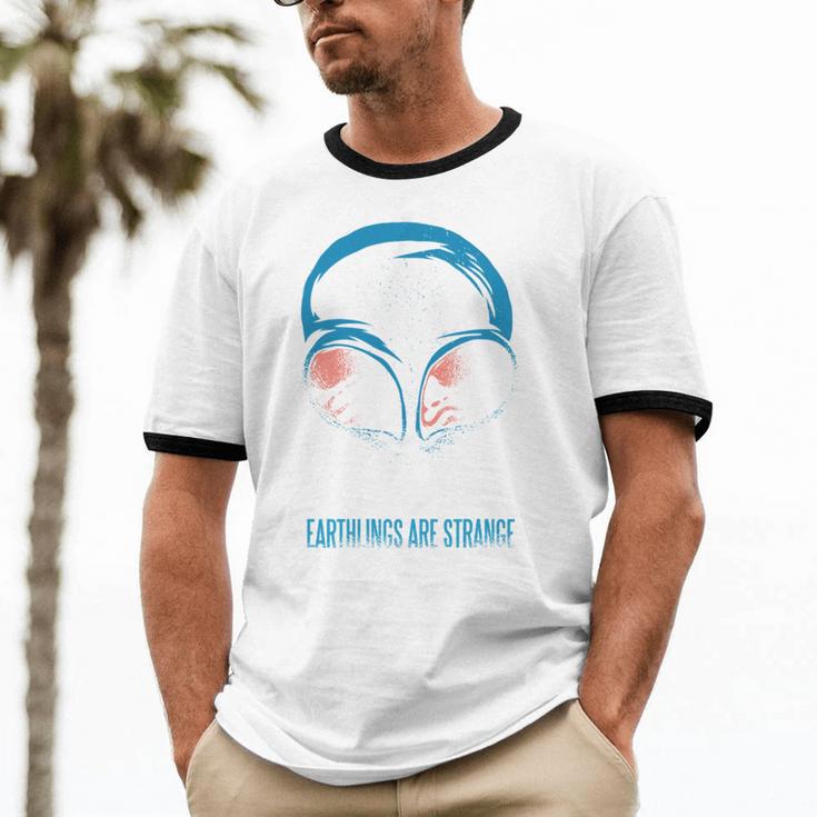 Keep Calm Earthlings Are Strange Alien Introvert Unisex Cotton Ringer T-Shirt Keep Calm Earthlings Are Strange Alien Introvert Unisex Cotton Ringer T-Shirt