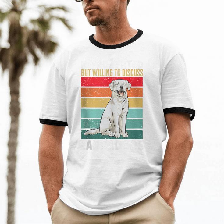Labrador Retriever Introvert White Lab Unisex Cotton Ringer T-Shirt Labrador Retriever Introvert White Lab Unisex Cotton Ringer T-Shirt