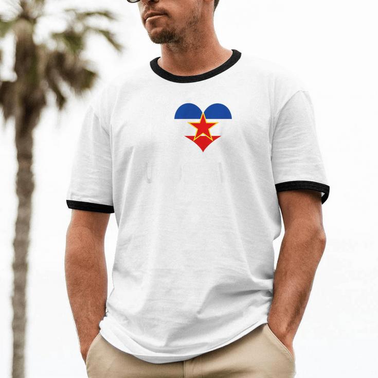 I Love Yugoslavia Proud Yugoslav Nostalgia Saying Unisex Cotton Ringer T-Shirt