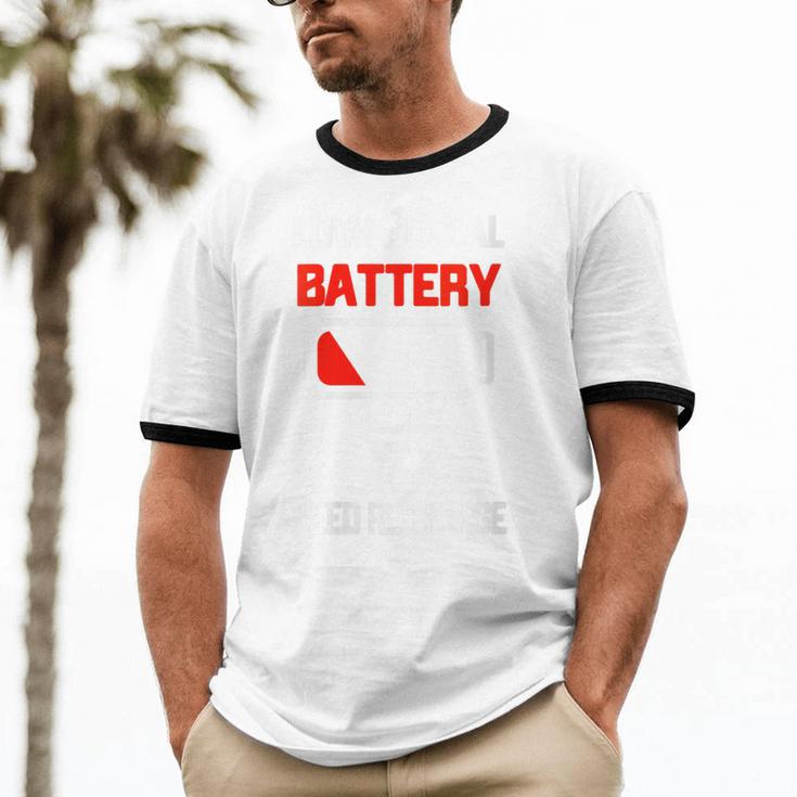Low Social Battery Need Recharge Introvert Self-Care Unisex Cotton Ringer T-Shirt Low Social Battery Need Recharge Introvert Self-Care Unisex Cotton Ringer T-Shirt