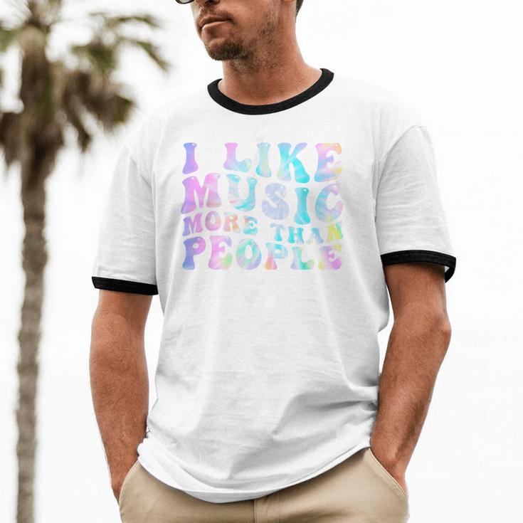 I Like Music More Than People Introvert Musician Retro Unisex Cotton Ringer T-Shirt I Like Music More Than People Introvert Musician Retro Unisex Cotton Ringer T-Shirt