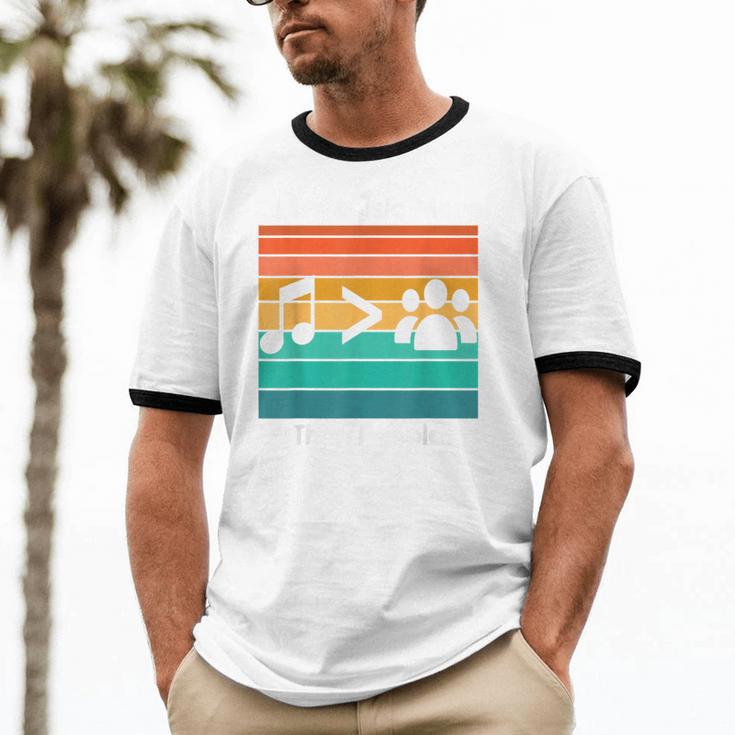 I Like Music More Than People Introvert Saying Quote Unisex Cotton Ringer T-Shirt I Like Music More Than People Introvert Saying Quote Unisex Cotton Ringer T-Shirt