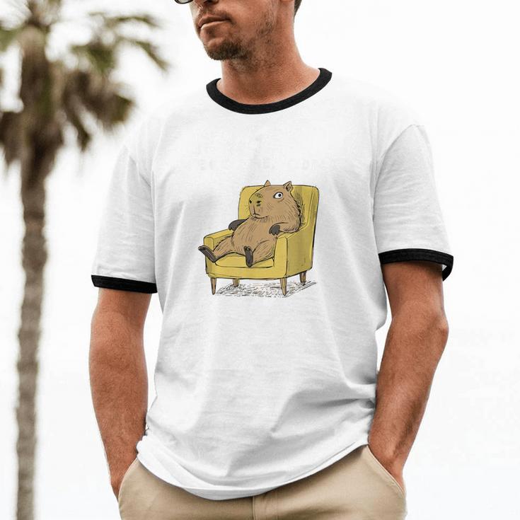 If You Need Me Don’t Introvert Capybara Sarcastic Unisex Cotton Ringer T-Shirt