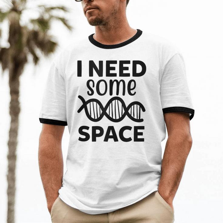 I Need Some Space Introvert Astronaut Science Unisex Cotton Ringer T-Shirt