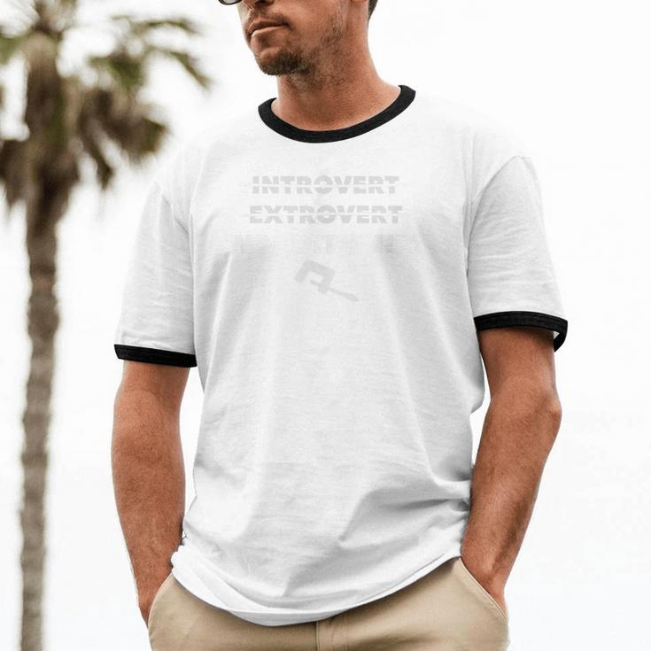 Not Introvert Nor Extrovert Just Prefer Woodworking Unisex Cotton Ringer T-Shirt
