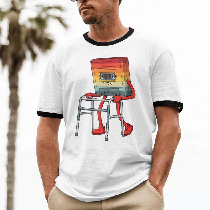 Old Vintage Cassette Tape 70s 80s 80s Outfit Nostalgia Unisex Cotton Ringer T-Shirt Old Vintage Cassette Tape 70s 80s 80s Outfit Nostalgia Unisex Cotton Ringer T-Shirt