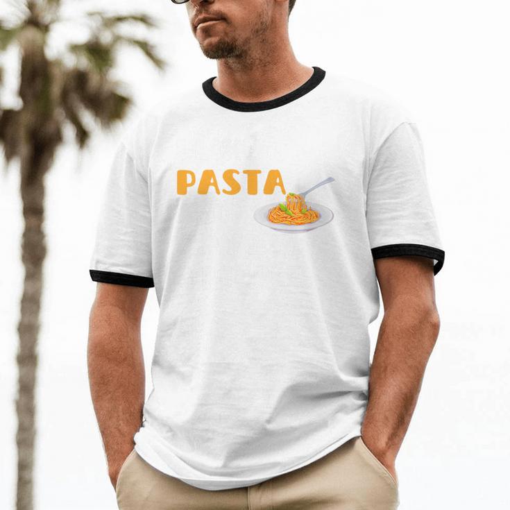 I Like Pasta And Maybe 3 People Introvert Foodie Premium Unisex Cotton Ringer T-Shirt I Like Pasta And Maybe 3 People Introvert Foodie Premium Unisex Cotton Ringer T-Shirt