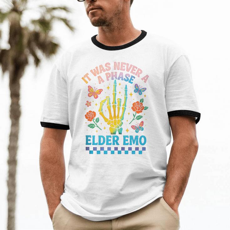 It Was Never A Phase Elder Emo Nostalgia Unisex Cotton Ringer T-Shirt It Was Never A Phase Elder Emo Nostalgia Unisex Cotton Ringer T-Shirt