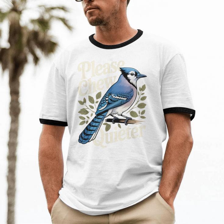 Please Chew Quieter Introvert Christmas Bird Watcher Unisex Cotton Ringer T-Shirt Please Chew Quieter Introvert Christmas Bird Watcher Unisex Cotton Ringer T-Shirt