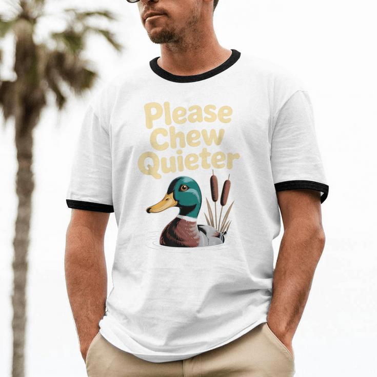 Please Chew Quieter Introvert Duck Lover Unisex Cotton Ringer T-Shirt Please Chew Quieter Introvert Duck Lover Unisex Cotton Ringer T-Shirt