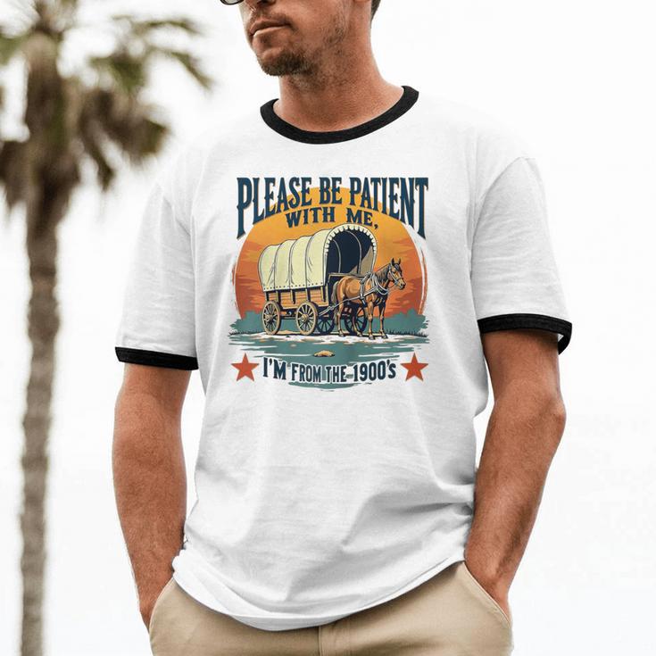Please Be Patient With Me I'm From The 1900s Women Men Raglan Baseball Tee Unisex Cotton Ringer T-Shirt Please Be Patient With Me I'm From The 1900s Women Men Raglan Baseball Tee Unisex Cotton Ringer T-Shirt