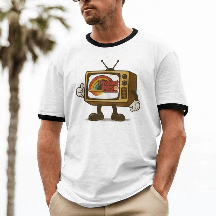 Protect PBS 80s Nostalgia Television Shirt Unisex Cotton Ringer T-Shirt Protect PBS 80s Nostalgia Television Shirt Unisex Cotton Ringer T-Shirt
