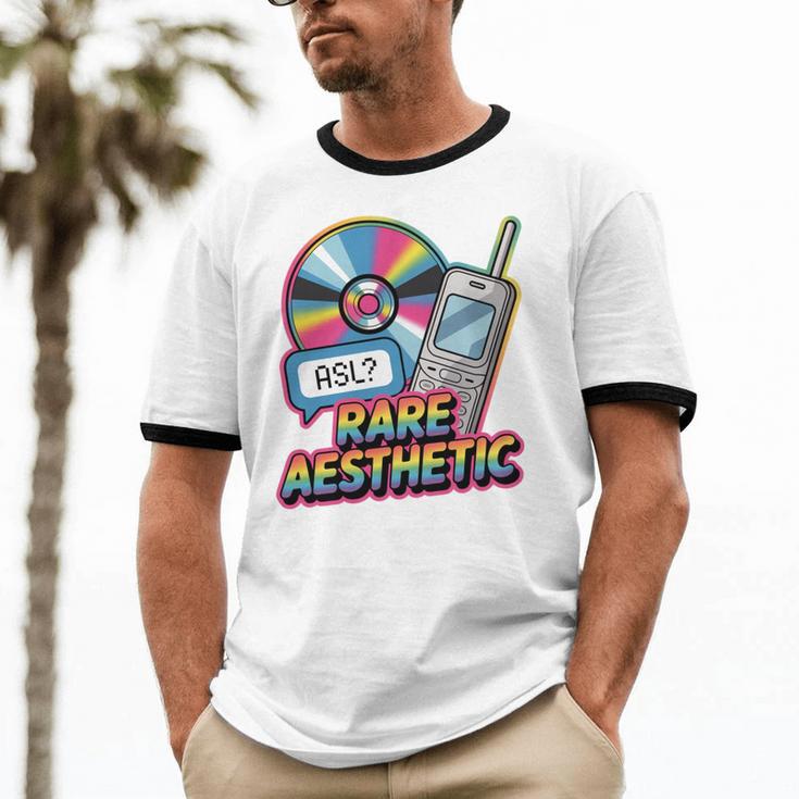 Rare Aesthetic Retro Nostalgia Y2K Vibes Unisex Cotton Ringer T-Shirt Rare Aesthetic Retro Nostalgia Y2K Vibes Unisex Cotton Ringer T-Shirt