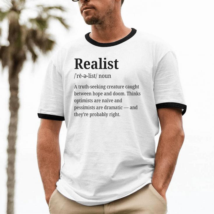 Realist Definition For Introverts Honest Personality Unisex Cotton Ringer T-Shirt