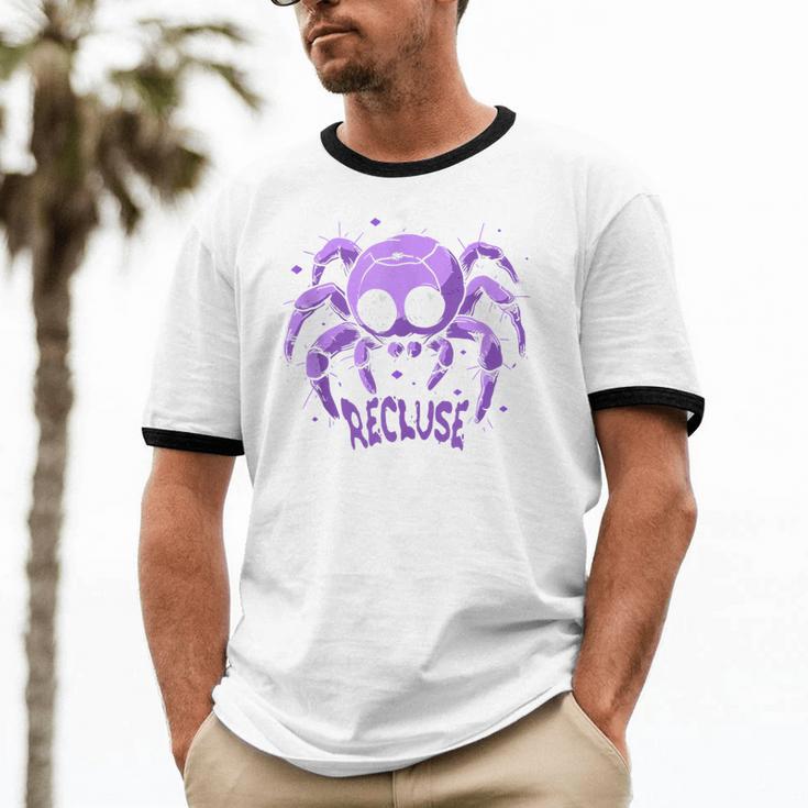 Recluse Pastel Goth Spider Shy Introvert Creepy Cute Kawaii Unisex Cotton Ringer T-Shirt