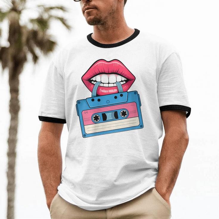 Retro 80s And 90s Cassette Perfect For Nostalgia Unisex Cotton Ringer T-Shirt Retro 80s And 90s Cassette Perfect For Nostalgia Unisex Cotton Ringer T-Shirt
