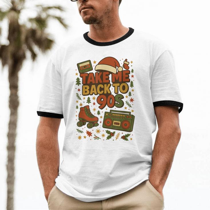 Retro 90s 80s Baby Christmas Holiday Nostalgia Unisex Cotton Ringer T-Shirt Retro 90s 80s Baby Christmas Holiday Nostalgia Unisex Cotton Ringer T-Shirt