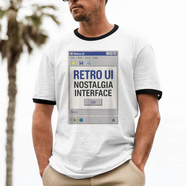 Retro Computer Dialog Box 90s Desktop Interface Nostalgia Unisex Cotton Ringer T-Shirt Retro Computer Dialog Box 90s Desktop Interface Nostalgia Unisex Cotton Ringer T-Shirt