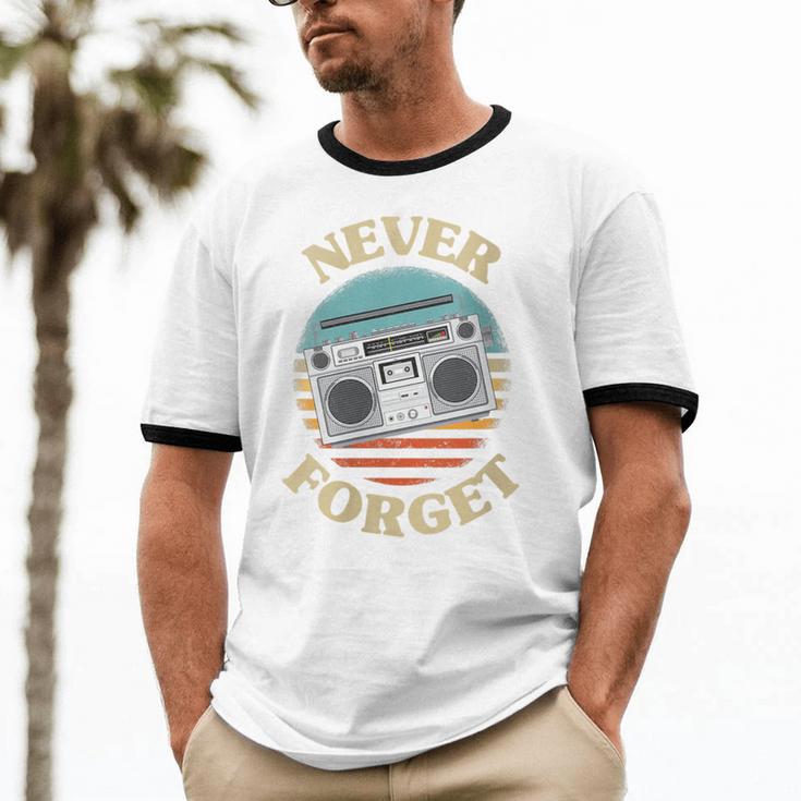 Retro Radio Never Forget Nostalgia Vintage Unisex Cotton Ringer T-Shirt Retro Radio Never Forget Nostalgia Vintage Unisex Cotton Ringer T-Shirt