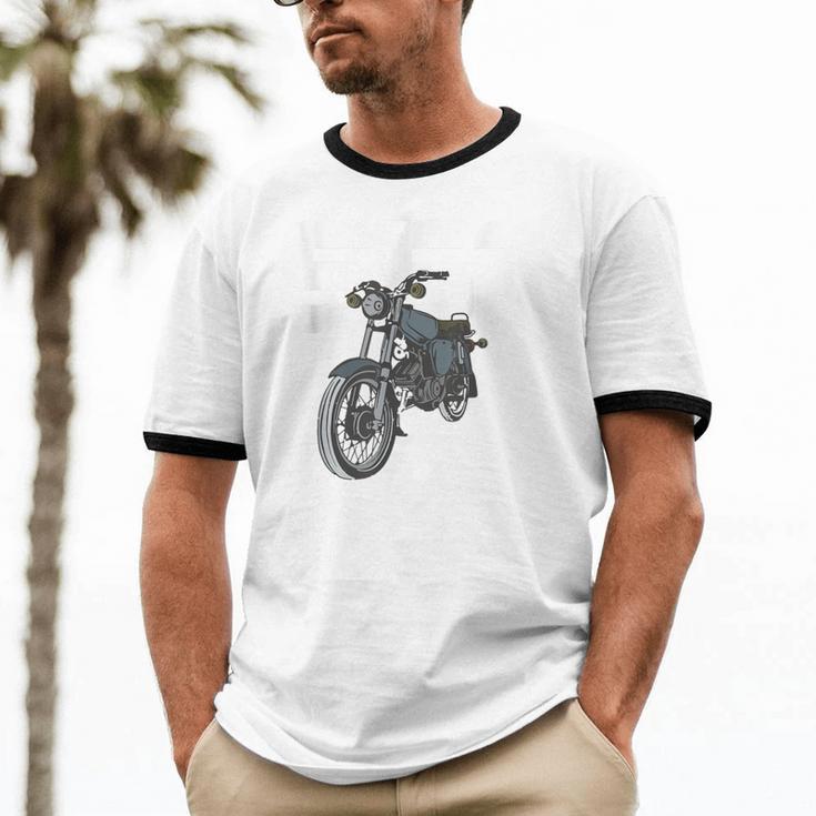 Retro Simme Moped Nostalgia Eastern Block Schwalbe Driver DDR Unisex Cotton Ringer T-Shirt
