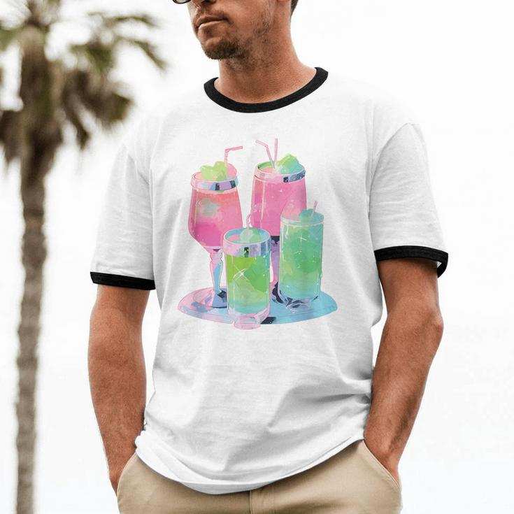 Retro Soft Drinks 80s 90s Nostalgia Cute Anime Aesthetic Tee Unisex Cotton Ringer T-Shirt Retro Soft Drinks 80s 90s Nostalgia Cute Anime Aesthetic Tee Unisex Cotton Ringer T-Shirt