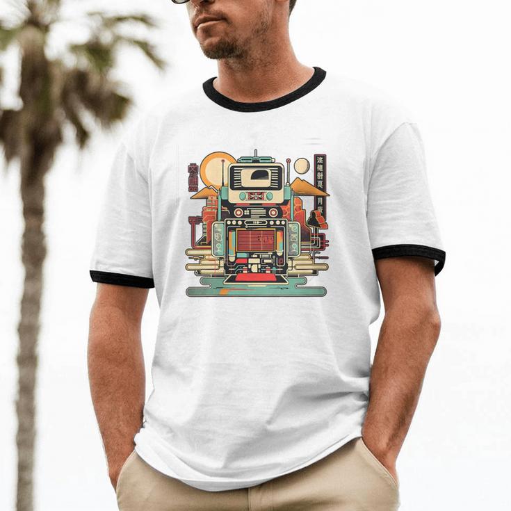 Retro Tech Stack 80s 90s Nostalgia Analog Devices Unisex Cotton Ringer T-Shirt Retro Tech Stack 80s 90s Nostalgia Analog Devices Unisex Cotton Ringer T-Shirt