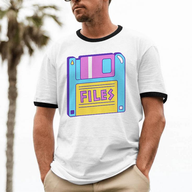 Retro TechnologyOld School Floppy Nostalgia 90s Generation Unisex Cotton Ringer T-Shirt
