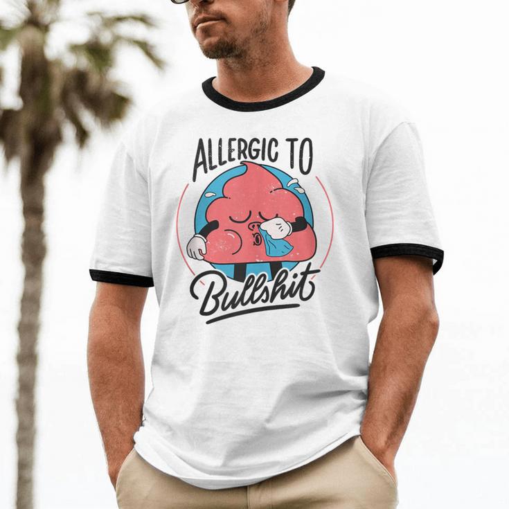 Retro Toon Introvert Sarcasm Anti-Social Nihilism Unisex Cotton Ringer T-Shirt