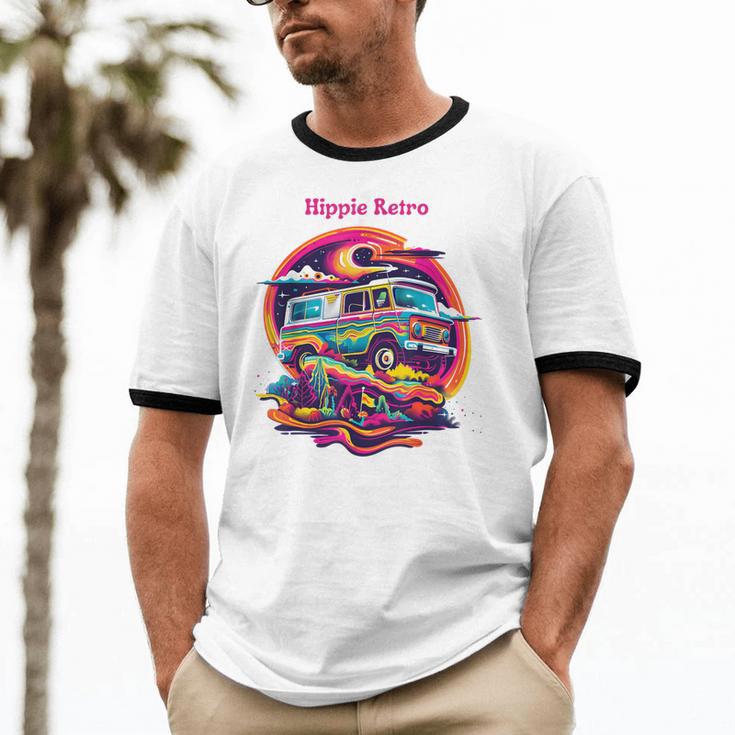 Retro Graphic Print With a Touch Of Nostalgia Unisex Cotton Ringer T-Shirt