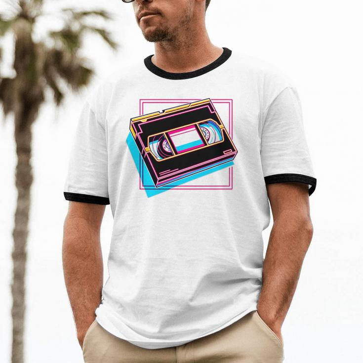 Retro VHS Vaporwave Video Cassette Nostalgia Geek Chic Premium Tri-Blend Unisex Cotton Ringer T-Shirt Retro VHS Vaporwave Video Cassette Nostalgia Geek Chic Premium Tri-Blend Unisex Cotton Ringer T-Shirt