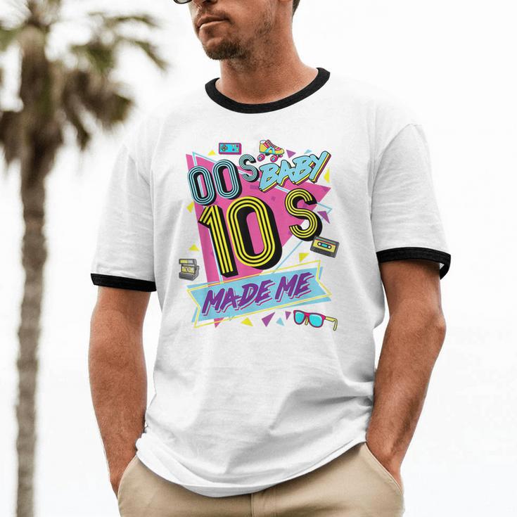 Retro Vintage 00's Baby 10's Made Me Nostalgia Classic Unisex Cotton Ringer T-Shirt