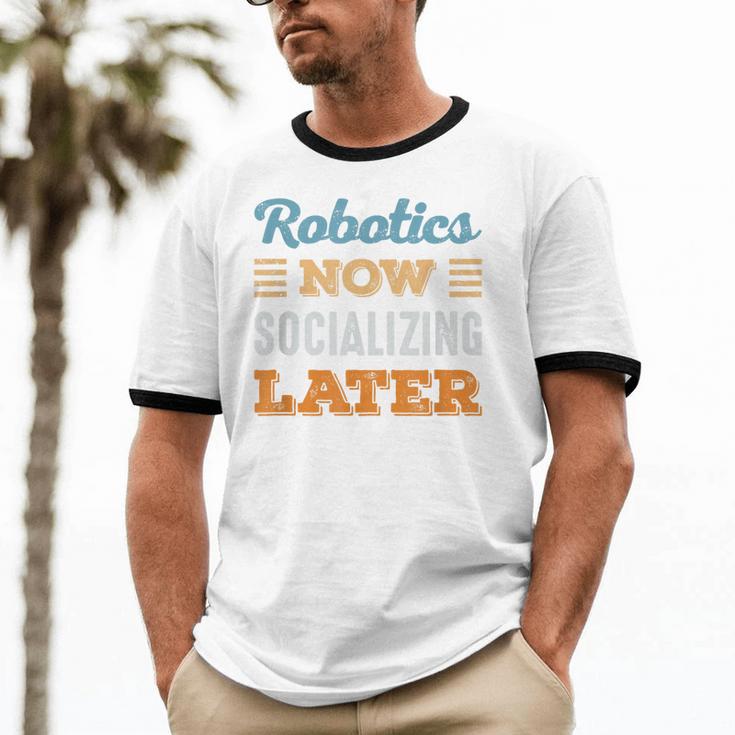 Robotics Now Minimal Socializing Introvert Vintage Unisex Cotton Ringer T-Shirt Robotics Now Minimal Socializing Introvert Vintage Unisex Cotton Ringer T-Shirt
