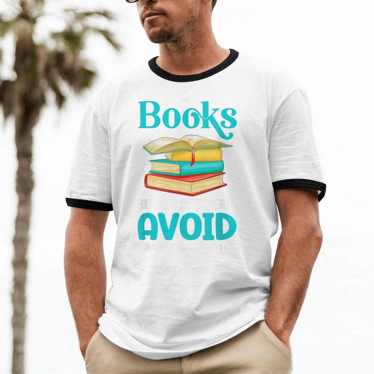 Sarcastic Books Anti Social Introvert Book Conversation Unisex Cotton Ringer T-Shirt Sarcastic Books Anti Social Introvert Book Conversation Unisex Cotton Ringer T-Shirt