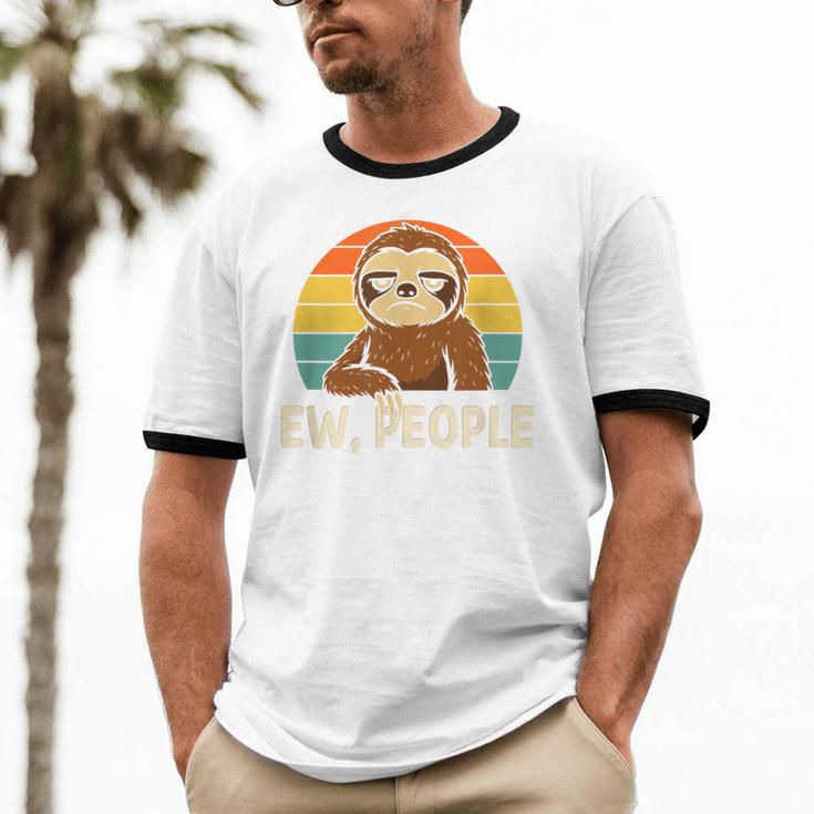 Sarcastic Sloth Introvert Anti Social Unisex Cotton Ringer T-Shirt Sarcastic Sloth Introvert Anti Social Unisex Cotton Ringer T-Shirt