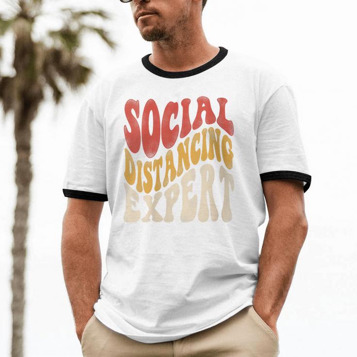 Social Distancing Expert Introvert Unisex Cotton Ringer T-Shirt Social Distancing Expert Introvert Unisex Cotton Ringer T-Shirt
