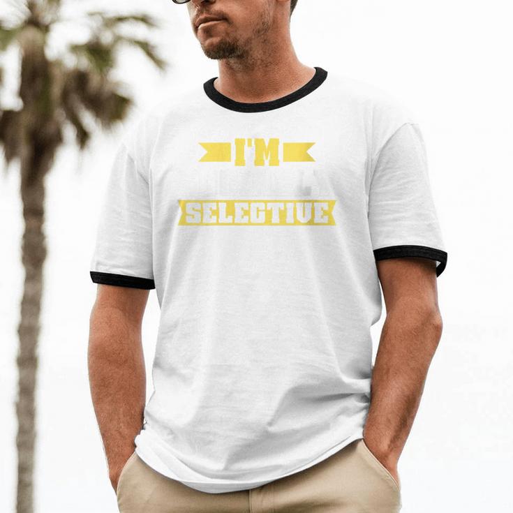 Im Socially Selective Introvert Unisex Cotton Ringer T-Shirt