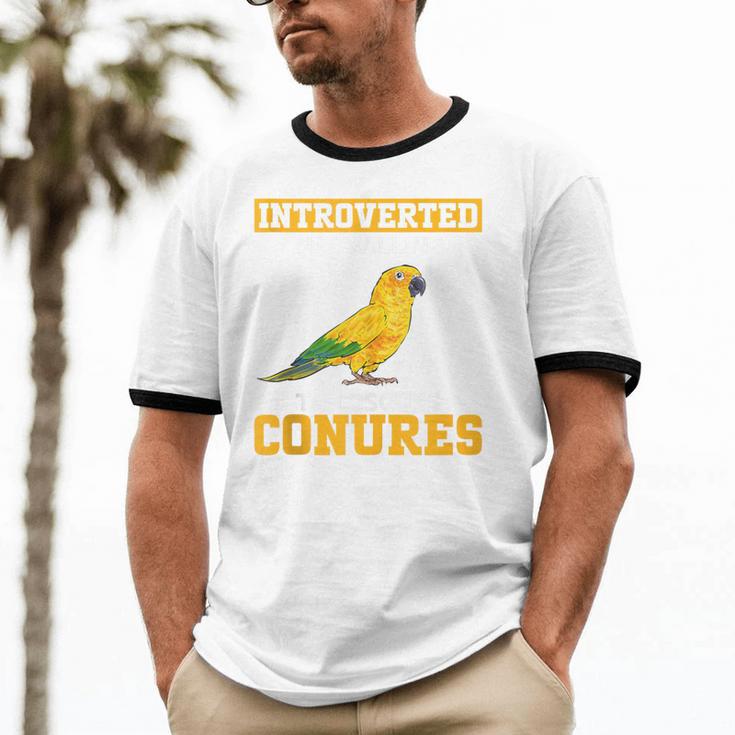 Sun Conure Introvert Parrot Bird Sun Conure Unisex Cotton Ringer T-Shirt Sun Conure Introvert Parrot Bird Sun Conure Unisex Cotton Ringer T-Shirt