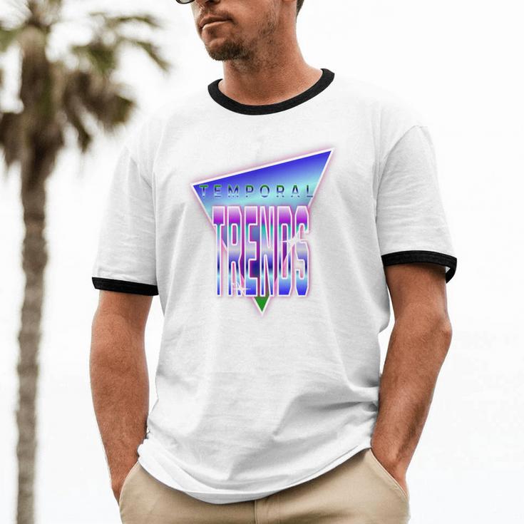 Temporal Trends Vaporwave Style Retro Nostalgia Look Premium Tri-Blend Unisex Cotton Ringer T-Shirt Temporal Trends Vaporwave Style Retro Nostalgia Look Premium Tri-Blend Unisex Cotton Ringer T-Shirt
