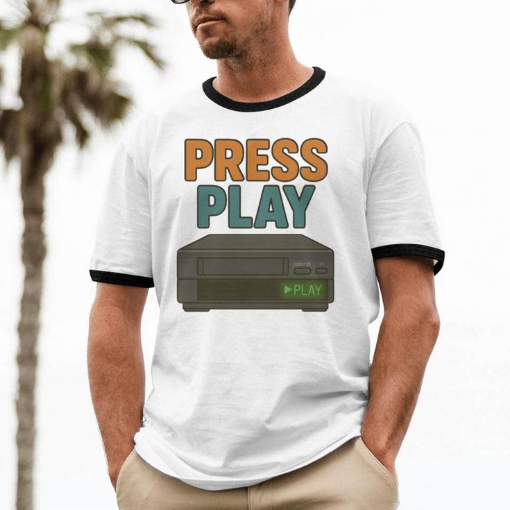 VHS Cassette Retro Analog Nostalgia Theme Unisex Cotton Ringer T-Shirt VHS Cassette Retro Analog Nostalgia Theme Unisex Cotton Ringer T-Shirt