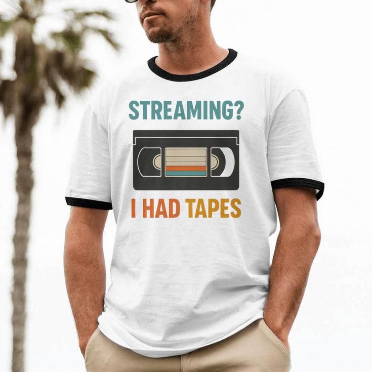 VHS Cassette Tape Retro 80s 90s Nostalgia Premium Unisex Cotton Ringer T-Shirt VHS Cassette Tape Retro 80s 90s Nostalgia Premium Unisex Cotton Ringer T-Shirt