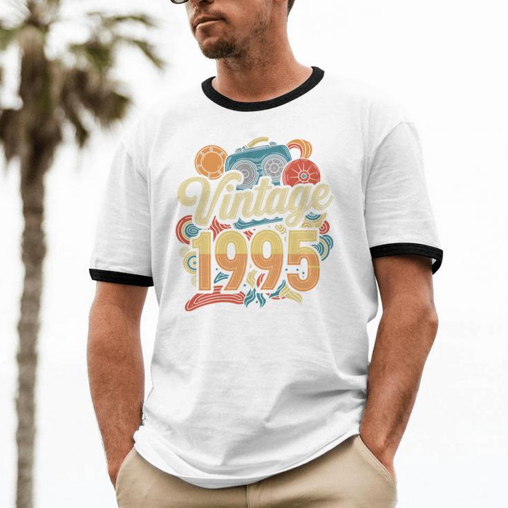 Vintage 1995 Retro Classic 90s Nostalgia Throwback Vibe Unisex Cotton Ringer T-Shirt Vintage 1995 Retro Classic 90s Nostalgia Throwback Vibe Unisex Cotton Ringer T-Shirt