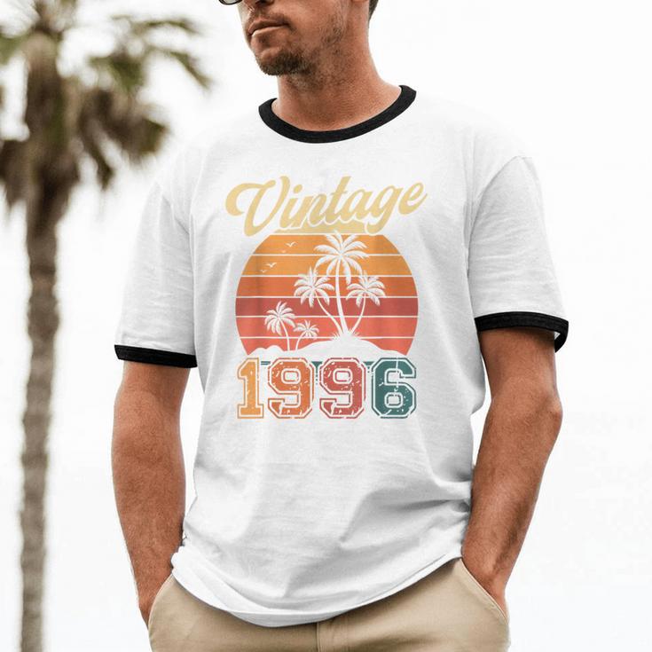 Vintage 1996 Retro Sunset Nostalgia 90s 30th Birthday Unisex Cotton Ringer T-Shirt Vintage 1996 Retro Sunset Nostalgia 90s 30th Birthday Unisex Cotton Ringer T-Shirt