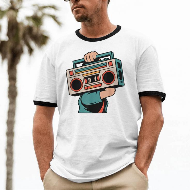 Vintage 80s 90s Retro Boombox Music Hip Hop Nostalgia Party Unisex Cotton Ringer T-Shirt Vintage 80s 90s Retro Boombox Music Hip Hop Nostalgia Party Unisex Cotton Ringer T-Shirt