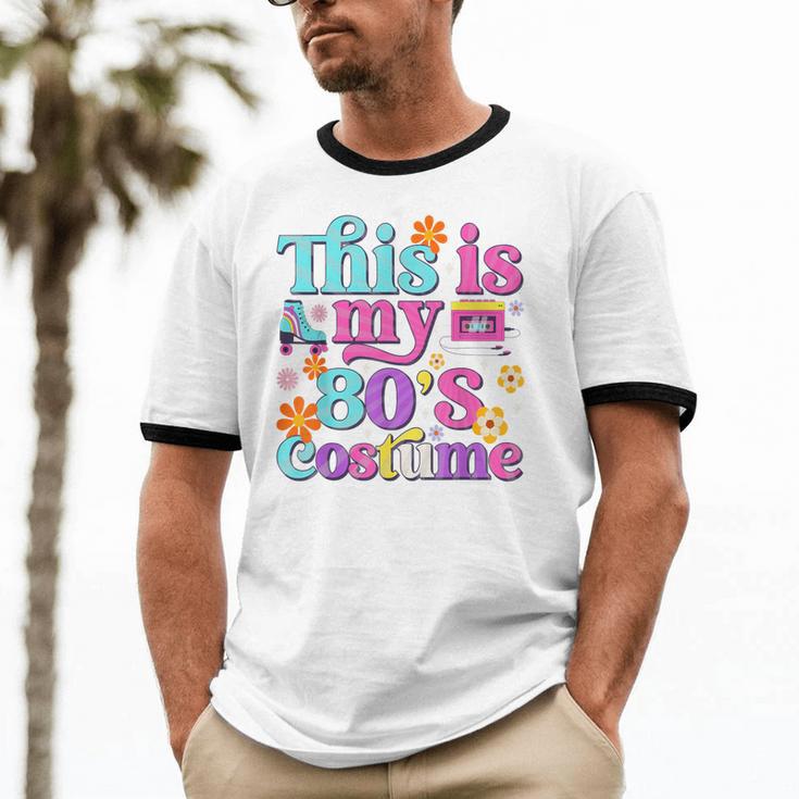 Vintage 80s Costume Nostalgia 1980s Fashion Cute Girls Women Unisex Cotton Ringer T-Shirt