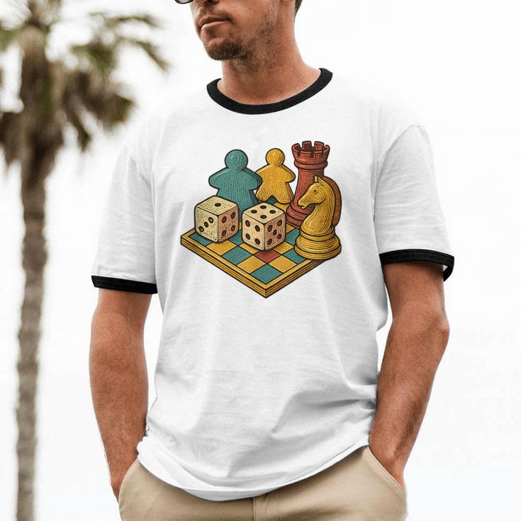 Vintage Board Game Art – Tabletop Nostalgia Unisex Cotton Ringer T-Shirt Vintage Board Game Art – Tabletop Nostalgia Unisex Cotton Ringer T-Shirt
