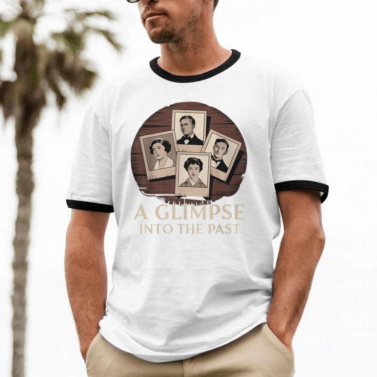 Vintage Portrait Photography Memory Nostalgia Vibe Unisex Cotton Ringer T-Shirt