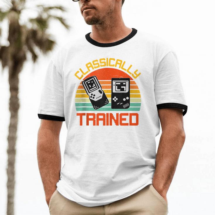 Vintage Retro Classically Trained Video Game 90s Nostalgia Unisex Cotton Ringer T-Shirt Vintage Retro Classically Trained Video Game 90s Nostalgia Unisex Cotton Ringer T-Shirt