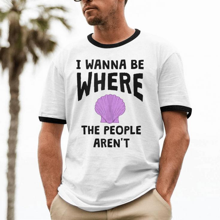 I Wanna Be Where The People Aren't Introvert Unisex Cotton Ringer T-Shirt